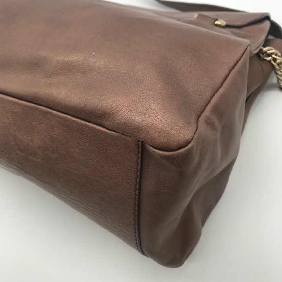 Versace Vitello Perlato Bronze Messenger Bag - Picture 10 of 15